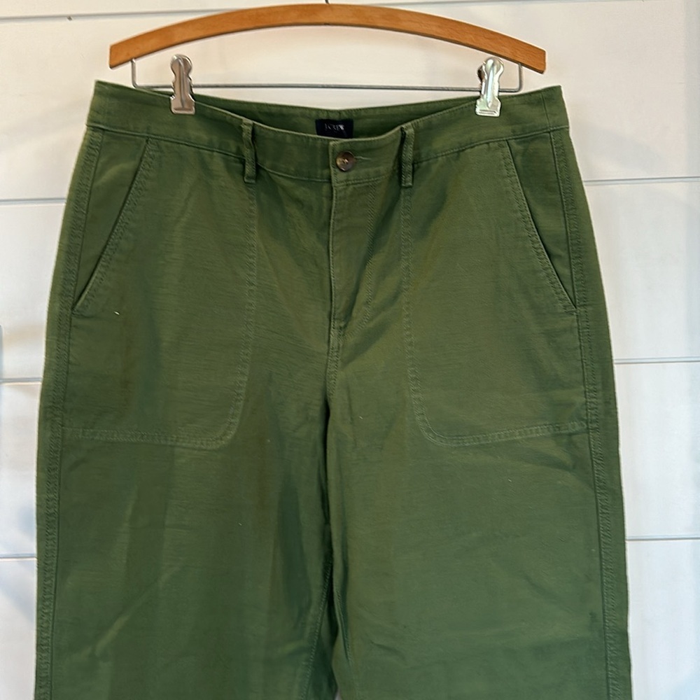 Nwt j crew green khaki vintage taper crop chino pant Size 12 J14 - Picture 2 of 9